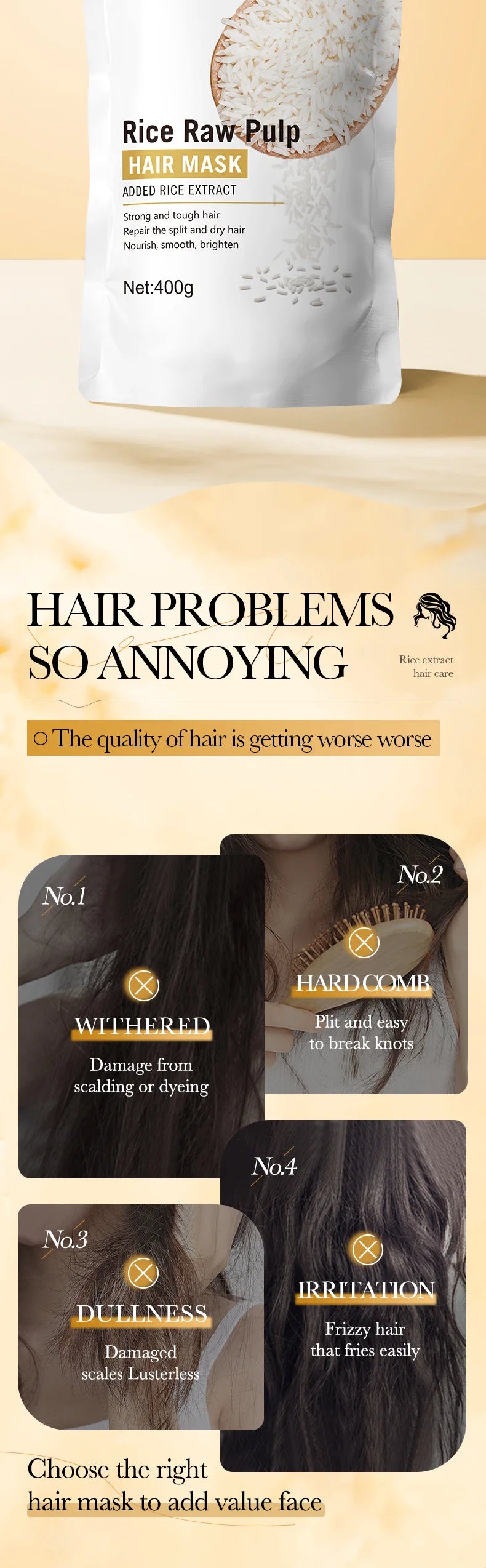 Keratin hair mask moisturizing treatment with keratin formula