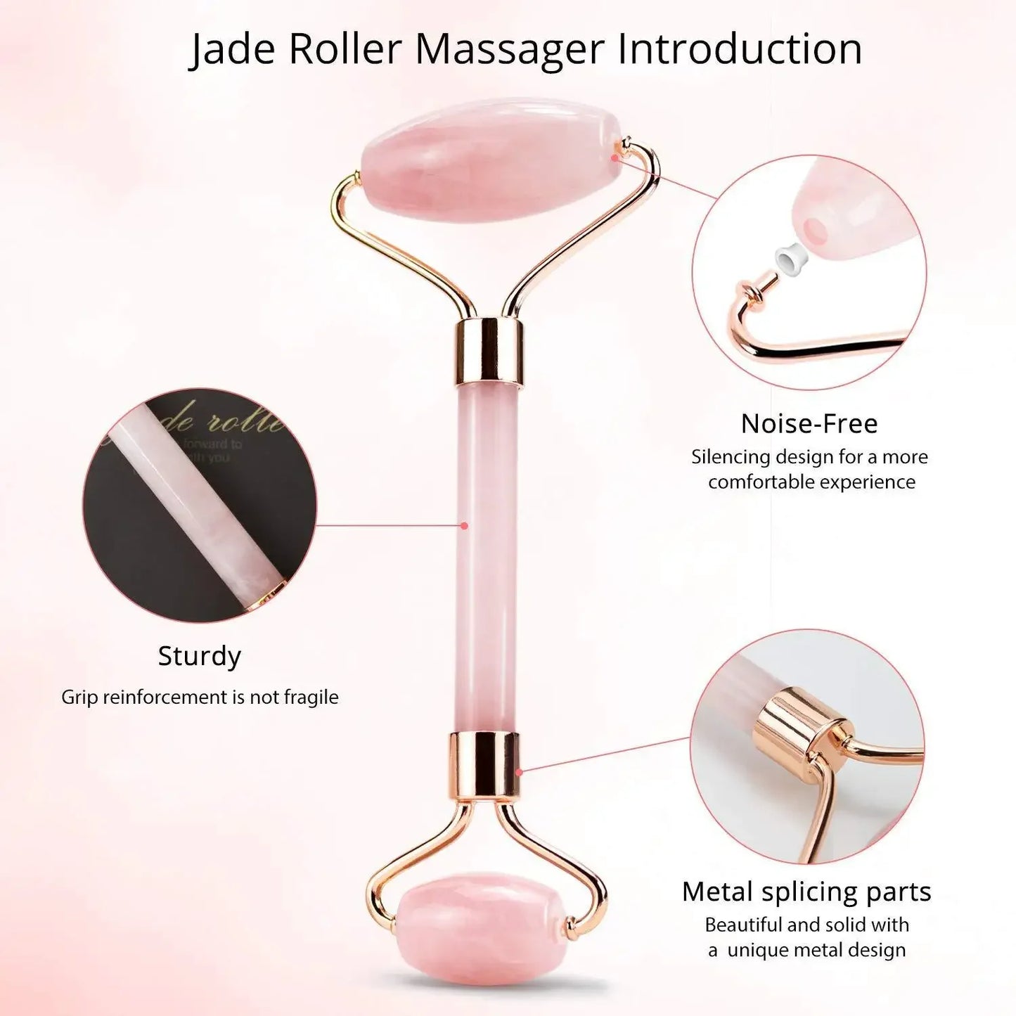 Rose Quartz Jade Roller & Gua Sha Set