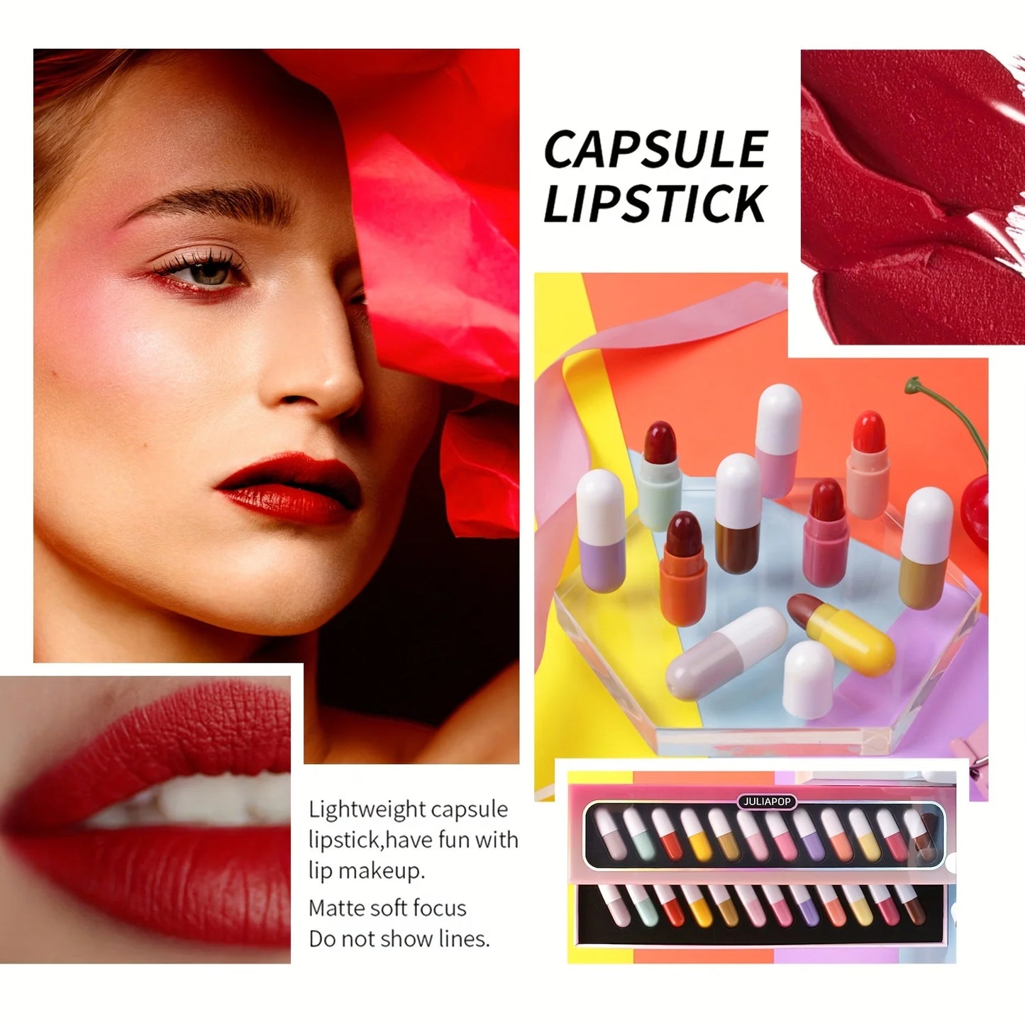 Mini Capsule Lipstick Set – 12 Colors