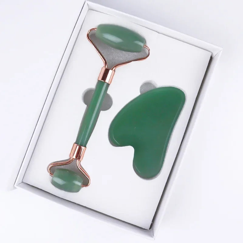 Rose Quartz Jade Roller & Gua Sha Set
