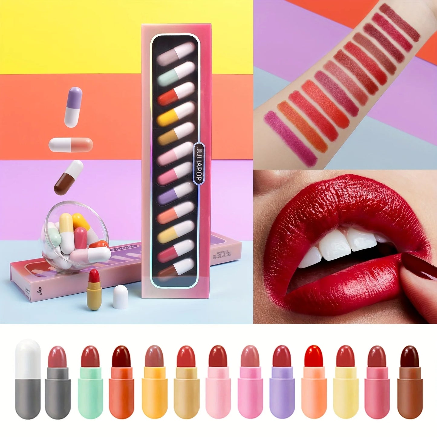 Mini Capsule Lipstick Set – 12 Colors